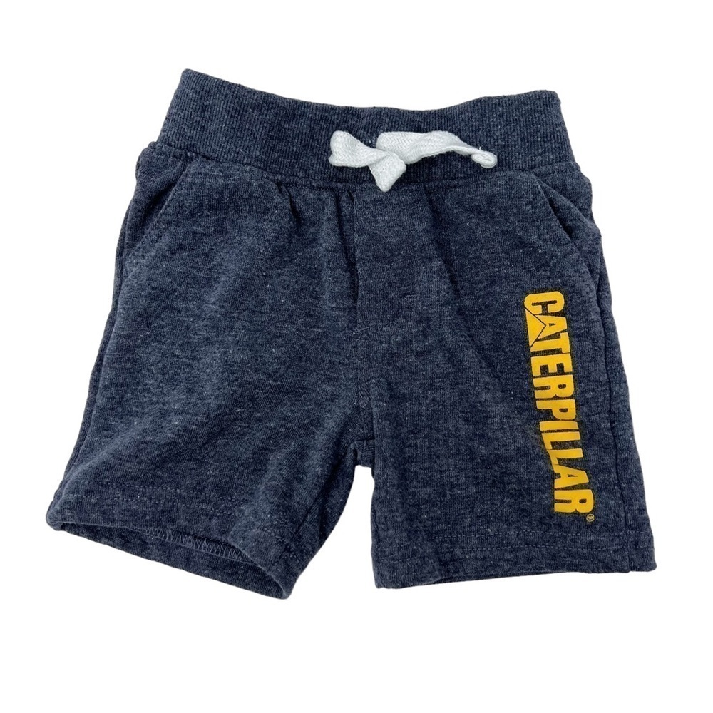 Caterpillar Baby Boy Logo Sweat Shorts Heather Gray Elastic Waist Casual 12M